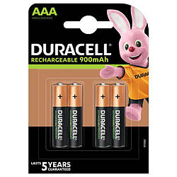 Акумулятори міні пальчик DURACELL Rechargeable AAA R03 900mAh 4шт