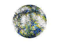 Мишура на ёлку новогодняя пушистая L=2,4м d=100мм белая с желто-голубым 5шт ТМ ЯБЛОНСКИЙ BP