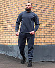 Чоловічий зимовий спортивний костюм без капюшона сірий ⁇ Комплект утеплений світшот та штани з начосом, фото 4