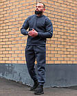 Чоловічий зимовий спортивний костюм без капюшона сірий ⁇ Комплект утеплений світшот та штани з начосом, фото 7