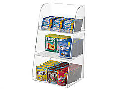 Вітрина ACRY на 3 полиці відкрита прикасова 250х400х200 мм Прозора