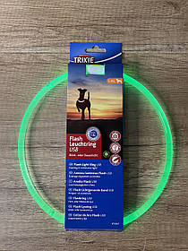 Нашийник,що світиться "Flash USB",L-XL: 65см/8мм,зелений