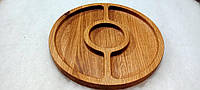 Деревянная тарелка. Декоративная посуда. Менажная тарелка на две секции. Посуда из дерева.