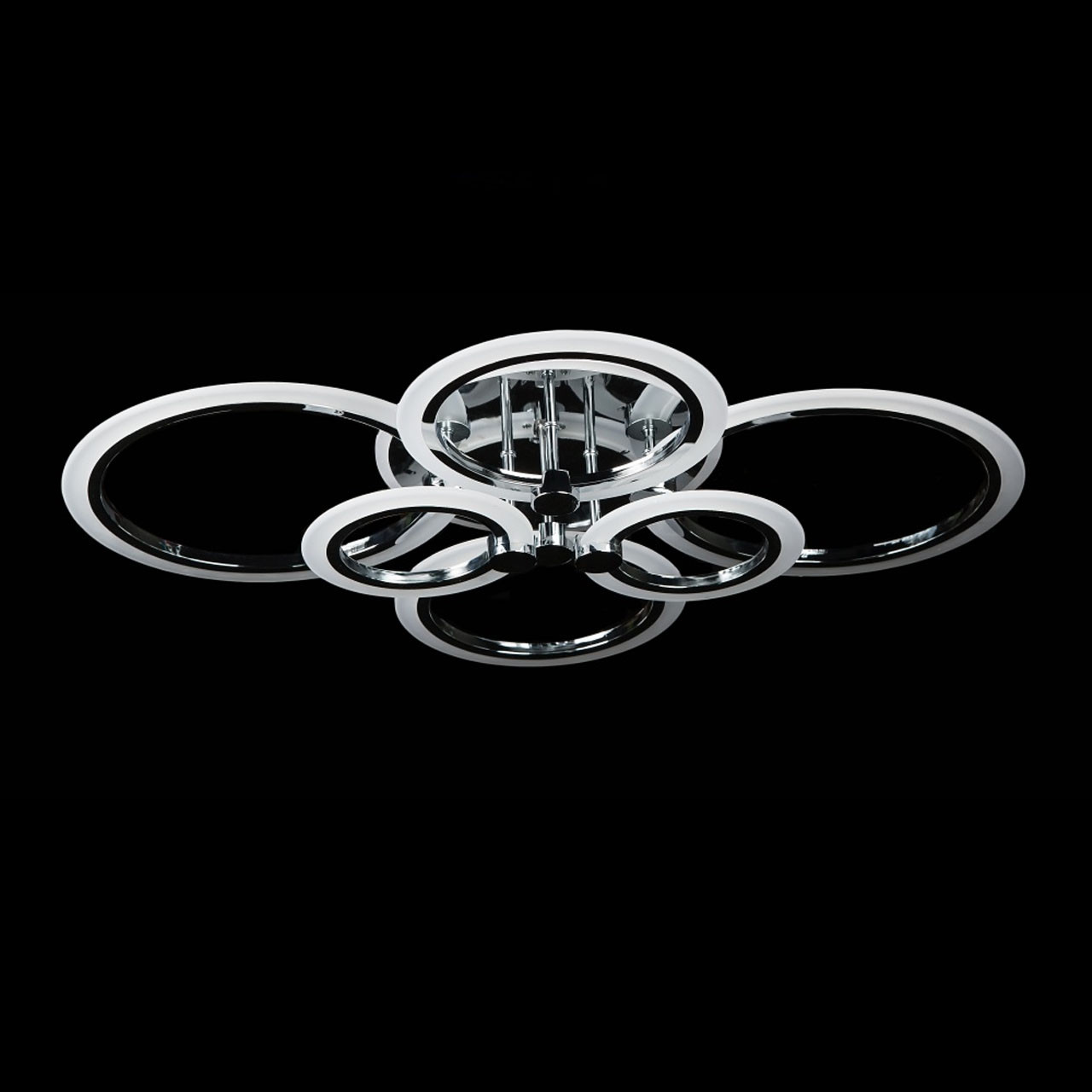 Світлодіодна люстра 240 Вт колір каркасу хром з підсвічуванням основи та пультом д/к VL-LK347/6+A LED (CHROME) 3color dimmer, фото 1