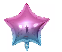 Шарик фольгированный "Звезда омбре", цвет розово синий, 45 см