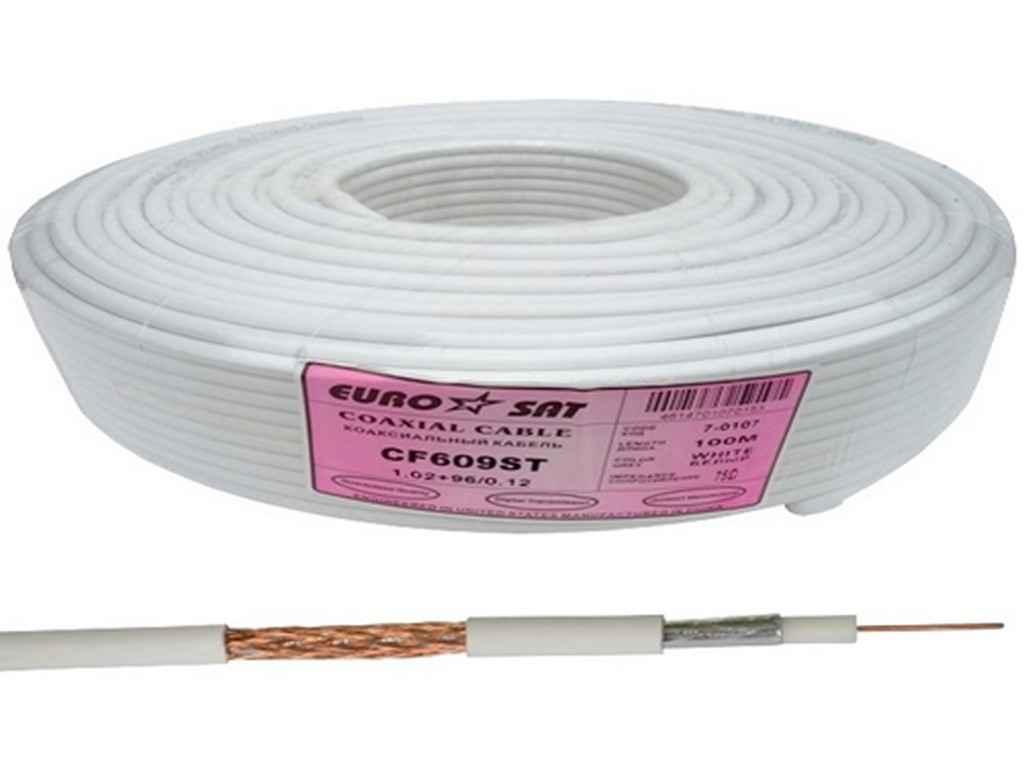 Кабель RG-6 CF609ST 100м, 96 жил, білий 70786562 ТМ EUROSAT BP