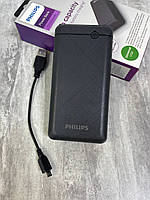 Аккумулятор Power bank 20000 мАч USB Type C Мощный Павербанк Philips портативное зарядное c USB (DB-12879)
