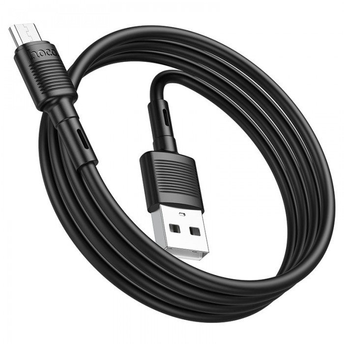 Кабель для заряджання телефонів USB — Micro USB HOCO X83 Victory 2.4A Чорний