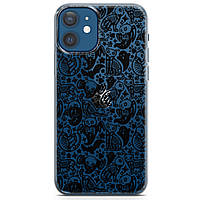 Чехол силиконовый для Apple IPhone 14 Pro, Pro Max, Plus (Черное приведение, скелет котика, летучая мышь,