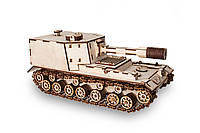 Конструктор механический 3D деревянный 38,4*17,5*17см. пазл 684эл. TANK SAU-212 Танк САУ-212 EWA