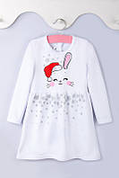 Детское карнавальное новогоднее теплое белое платье Снежинка ЗАЙКА для девочки 110см