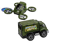 Игрушка Военная машинка с квадрокоптером, Набор для детей Игрушечная военная машинка с квадрокоптером