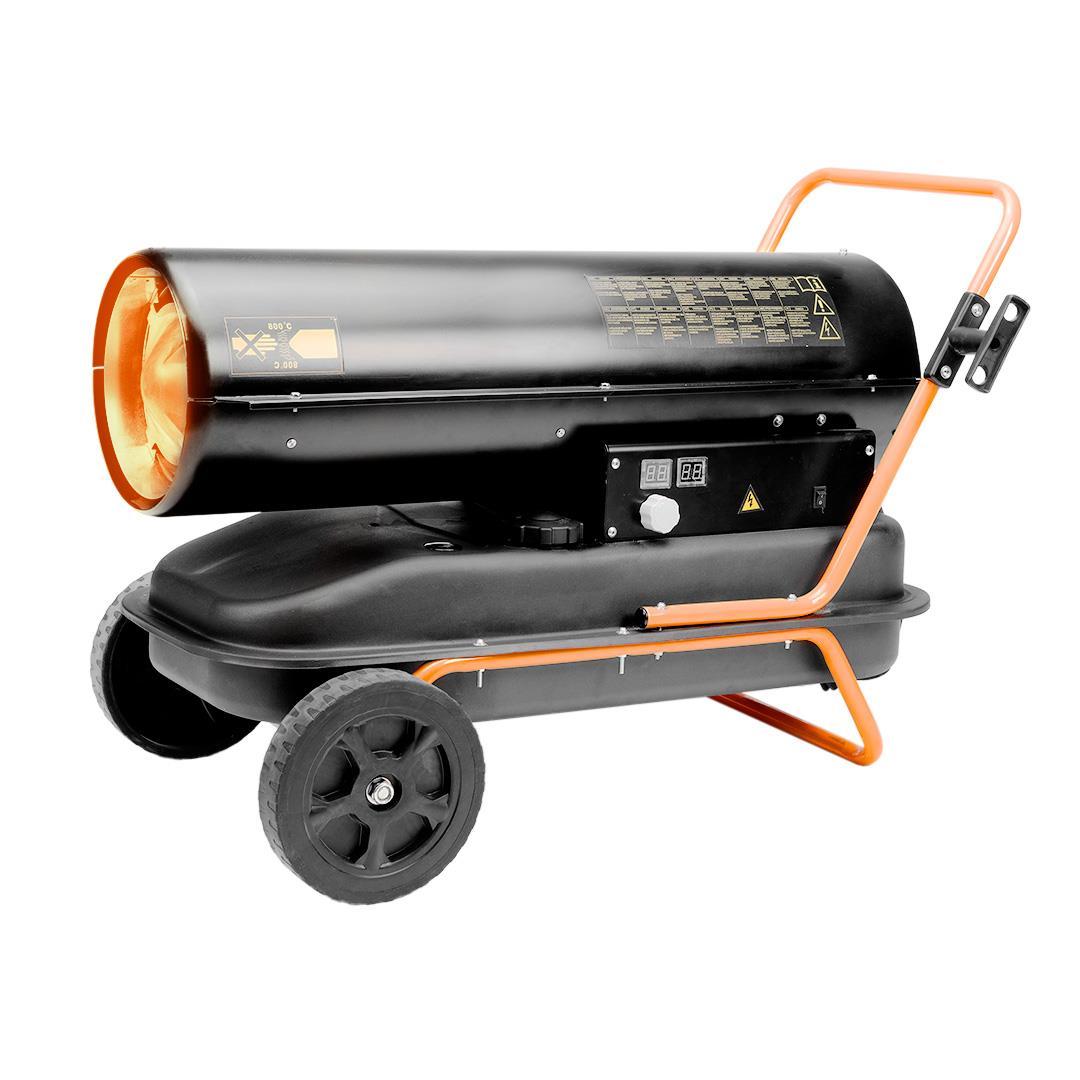 Теплова гармата дизель/гас Neo Tools, 50 кВт, 1100м3/год, прямого нагріву, бак 50л, витрата 4.7л/год, IPX4,