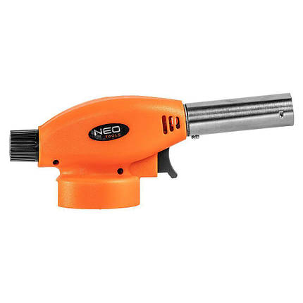 Газовий пальник Neo Tools, п'єзозапалювання, робоча температура 1300 °C, 80 г/год, фото 1