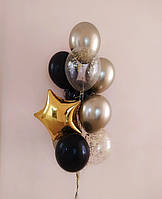 Гелієві кульки в чорно-золотих кольорах