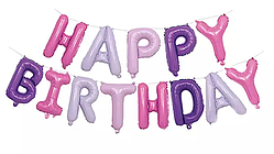 Фольговані букви | гірлянда "HAPPY BIRTHDAY", пантонні