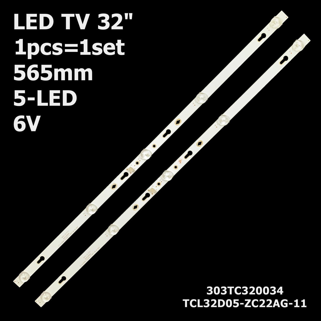 LED підсвітка TV Xiaomi 32" 32R4A LIN: 32D1700 THOMSON: T32RTL5140 Hisense: LED32K20JD Gome: 32GM16F 1шт.