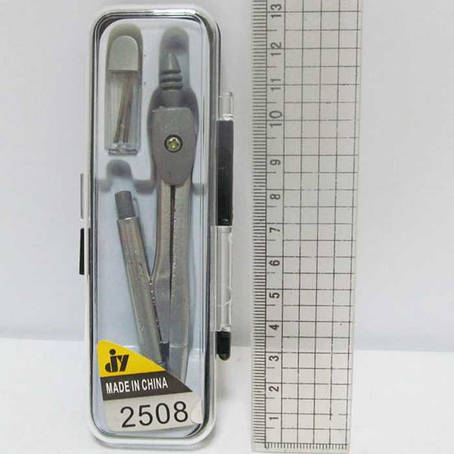 Циркуль 2508 + грифель в футлярі, фото 1