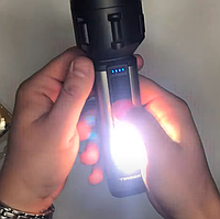 Качественный ручной фонарик с боковой подсветкой и зарядкой от юсб Польща, яркий фонарь туристический, GN17