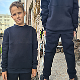 Дитячий спортивний костюм зимовий на флісі для хлопчика чорний Pleses, розміри 140-146, фото 2