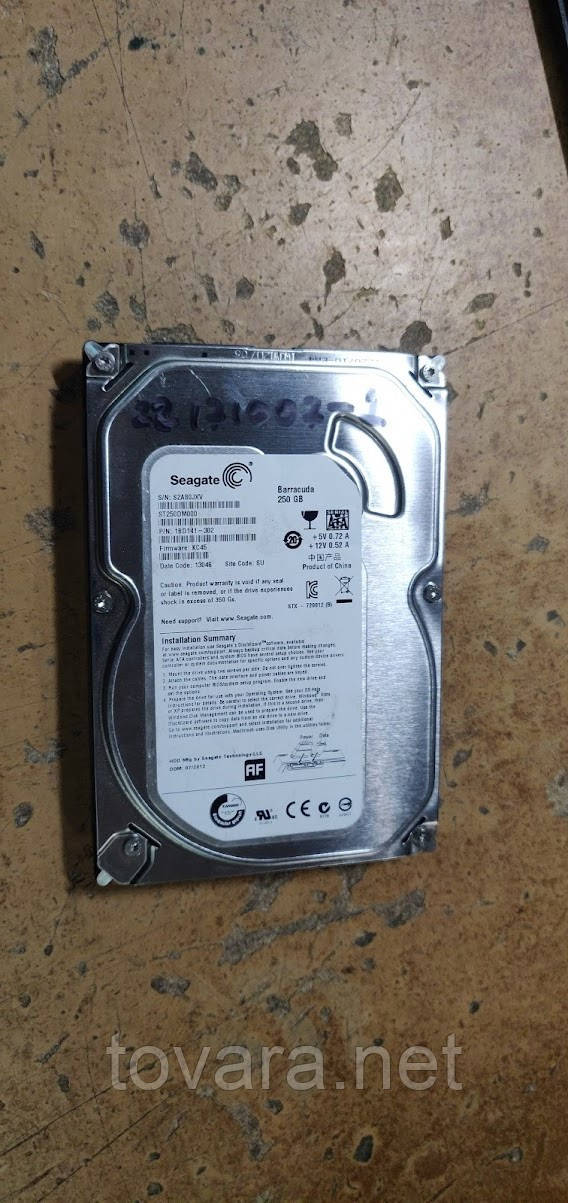 Жорсткий диск Вінчестер HDD 250 Gb / Гб Seagate Barracuda 7200.12 ST250DM000 3.5" SATA3 No 22171007