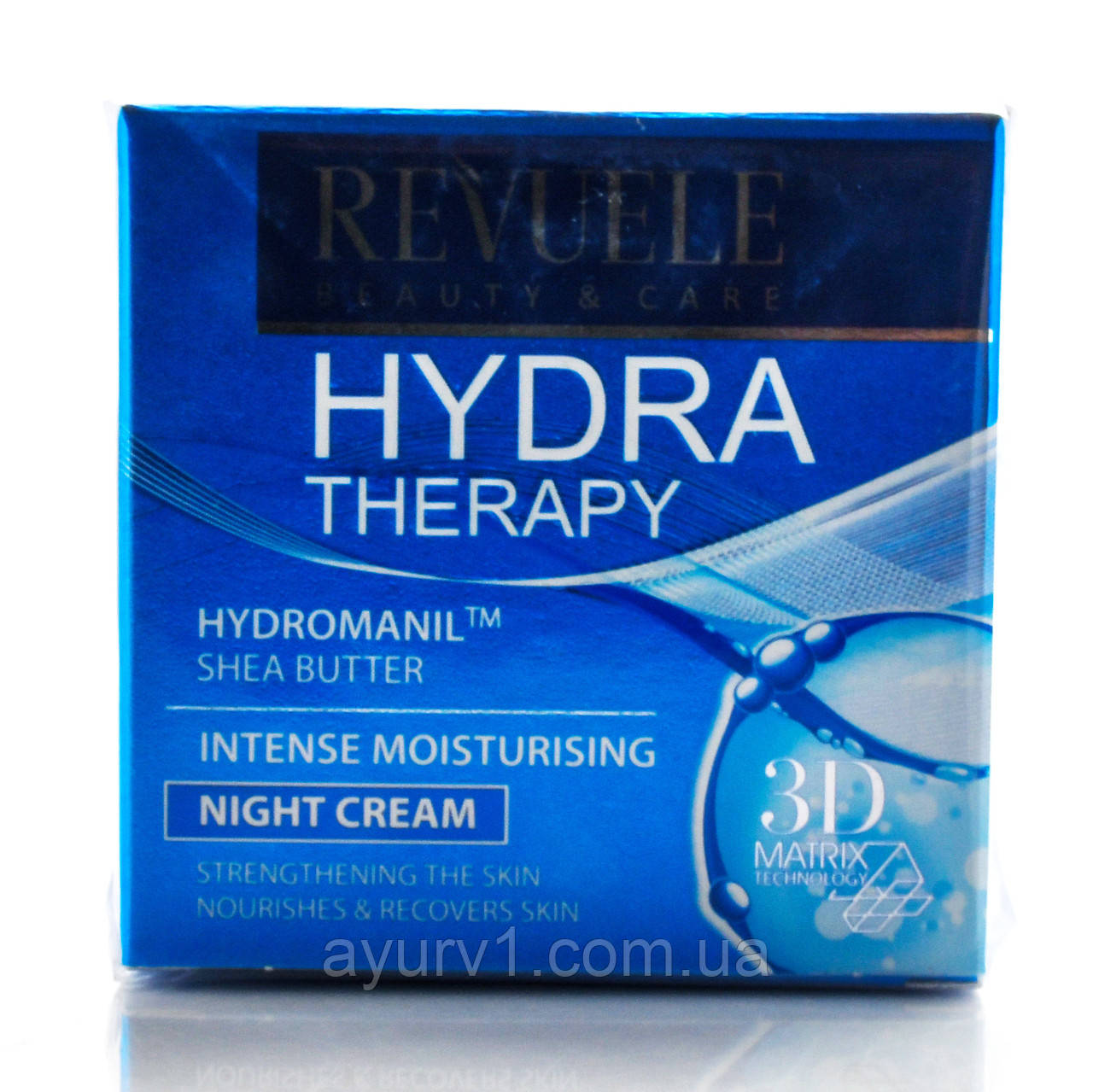 Нічний крем для обличчя інтенсивно зволожуючий, Hydra Therapy 3D Matrix Technology, Revuele, 50 ml