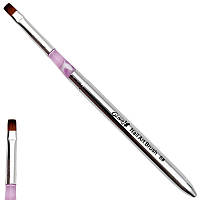 Пензель прямий для гелю та акрилу з металевою ручкою №6. Пензлик для моделювання