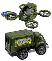 Іграшка Військова машинка з квадрокоптером, Набір для дітей Іграшкова військова машинка з квадрокоптером