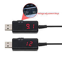 USB шнур з перемикачем 9V - 12V універсальний USB to DC 9V / 12V, фото 3