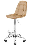 Мягкий тканевый барный стул на колесах Сплит Ю Ролл ножка LT ТМ Richman для бара, ресторана, кафе