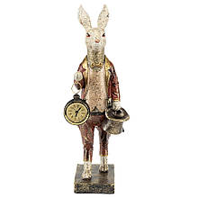 Стильна статуетка-годинник "Білий кролик" 35 см