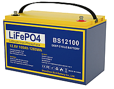 Акумулятор BLS 12.8 V 100 Ah LiFePO4 Battery вбудовний 100A BMS батарея літій залізо фосфатна човна тягача