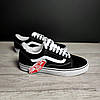 Чоловічі зимові низькі кеди Vans Old Skool Black White Winter Fur Ванс чорно білі замша на білому хутрі, фото 7