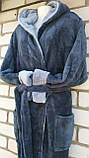 Халат махровий чоловічий з двостороннім капюшоном від 48 до 56р., фото 6