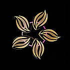 Світлодіодна LED люстра 120 Вт з підсвічуванням та регулюванням яскравості колір каркасу хром D-9103/5HR LED 3color, фото 3