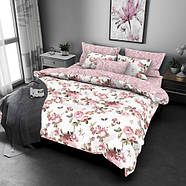 Постільна білизна Королева Ночі (Бязь) | Полуторний комплект | 70х70 | Квіти на білому та рожевому, фото 2