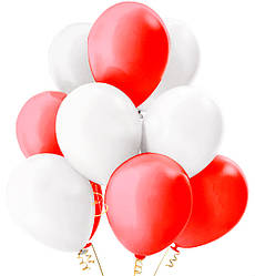 Повітряні кульки "Set", Ø 30 см., набір - 10 шт (5 білих та 5 червоних)