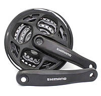 Шатуны Shimano под квадрат 42/32/22 для велосипеда, черный