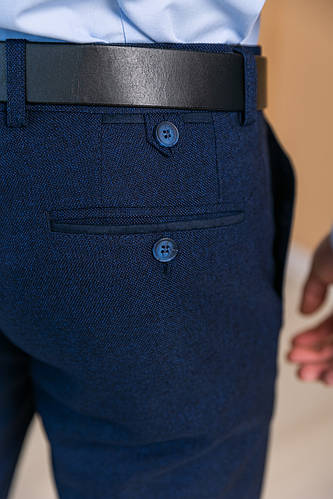 Купить Мужские синие классические брюки под ремень, цена 1049 грн ...