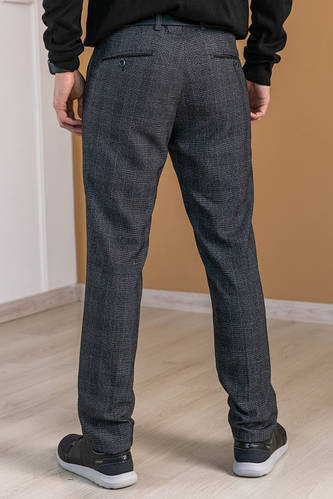 Купить Мужские серые классические брюки в клетку под ремень, цена 949 ...