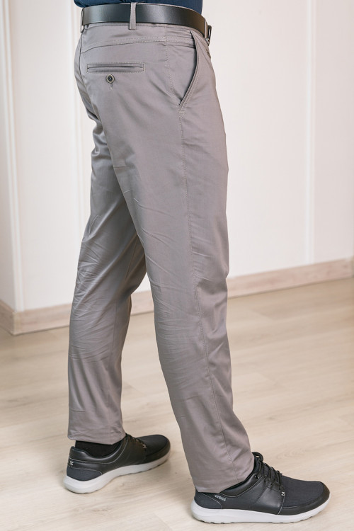 Мужские светло-серые классические брюки под ремень - фото 5 - id-p1722291207