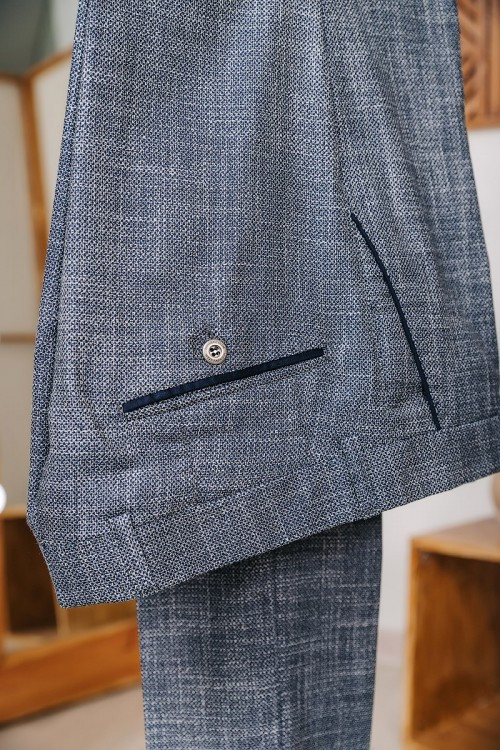 Мужские серые классические брюки под ремень - фото 5 - id-p1722291235