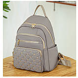 Рюкзак дівчина стьобана заклепка Модний новий фасон Міський рюкзак стильний тільки опт, фото 4