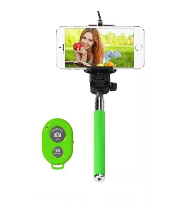 Селфі палка монопод стік з Bluetooth пультом Selfie Rod Green