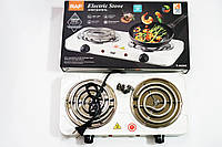 Електрична плита RAF-8020B 2000Вт спіраль настільна спіральна електропіч 2 комфорки, фото 7