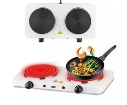 Електрична плита RAF-8020A 2000Вт дискова електропіч двокомфорочна піч