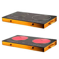 Інфрачервона плита RAF-8088 4800Вт електропіч з сенсорним керуванням двокомфорочна піч, фото 4