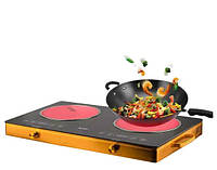 Інфрачервона плита RAF-8088 4800Вт електропіч з сенсорним керуванням двокомфорочна піч, фото 5