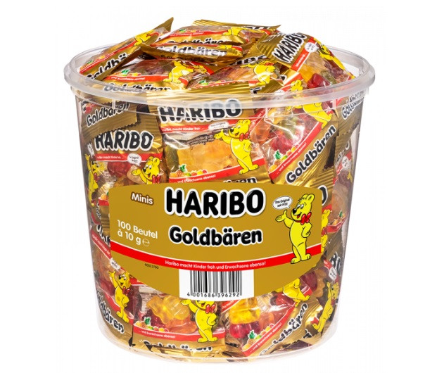 Цукерки Желейні Haribo Minibeutel Goldbaren Харібо Мінібутель Ведмедики Золоті 100*10 = 1кг Німеччина