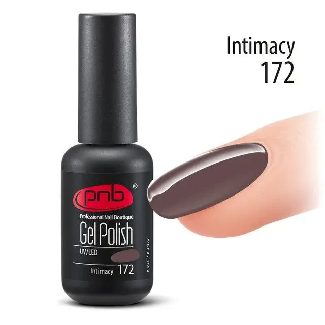 Гель лак PNB №172 Intimacy (гарячий шоколад, емаль), 8 млл